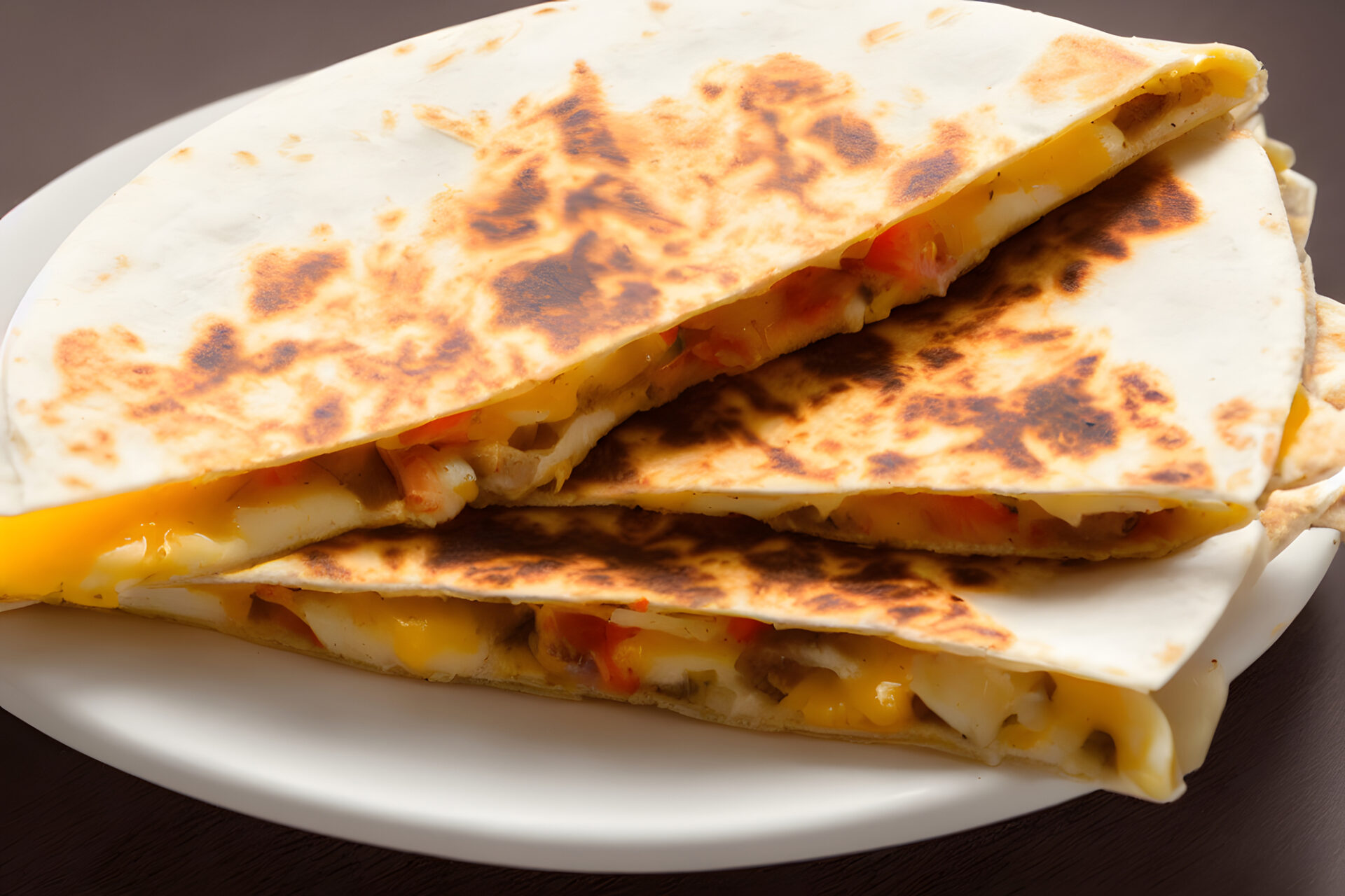 cheese quesadilla, fatty snack food item, juicy and delicious, ready fast food