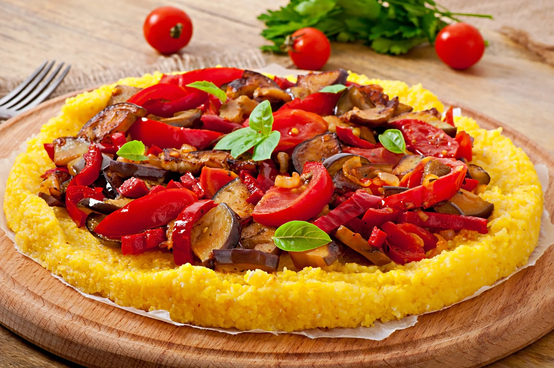 Polenta and Roasted Veggie Bowl