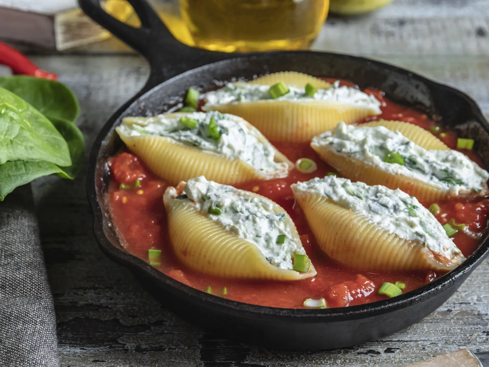 Spinach and Ricotta Stuffed Shells