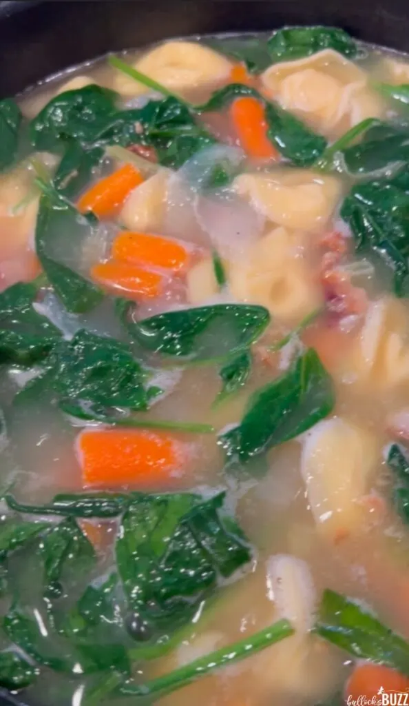 close up of soup in pot