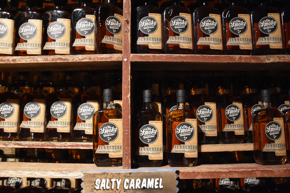 GATLINBURG, TN - OCT 3: Ole Smoky Moonshine Holler in Gatlinburg, Tennessee, as seen on Oct 3, 2016. It is the first federally licensed distillery in the history of East Tennessee. — Photo by sainaniritu
