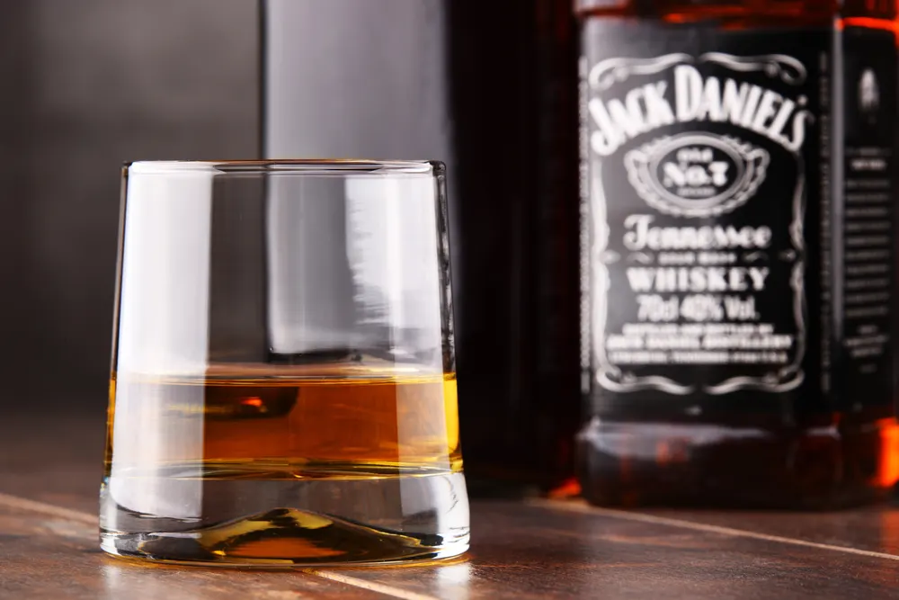 POZNAN, POLAND - AUG 24, 2017: Jack Daniel's, a brand of the best selling American whiskey in the world, produced by the Jack Daniel Distillery and owned by the Brown-Forman Corporation since 1956