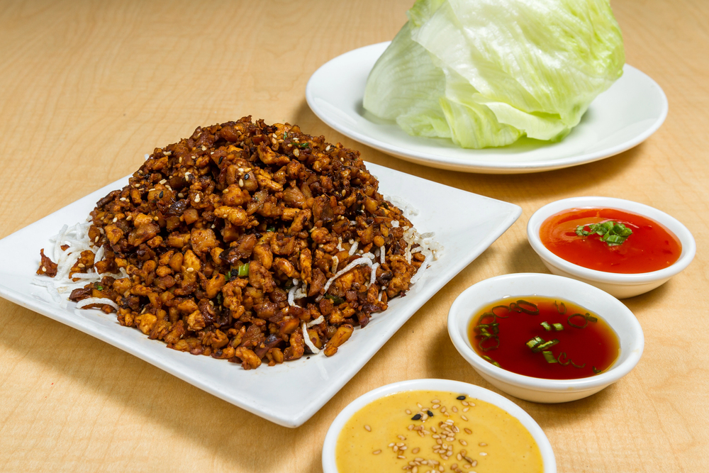 alt="Chicken lettuce wraps — Stock Photo, Image"