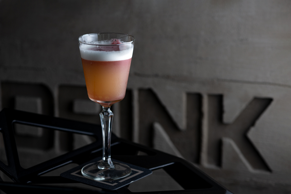 New York sour cocktail on black background. Close up.