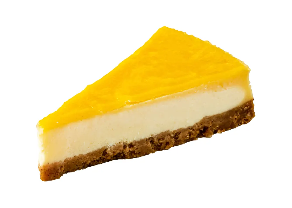 Delicious Lemon Cheesecake Isolate White Background — Stock Photo, Image