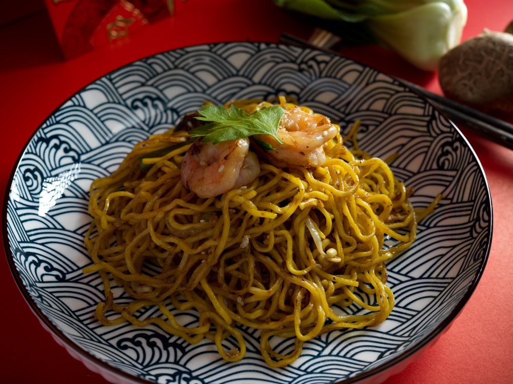 Chow Mein Chinese Stir Fried Noodles Shrimp Hakka Noodles Chinese — Stock Photo, Image