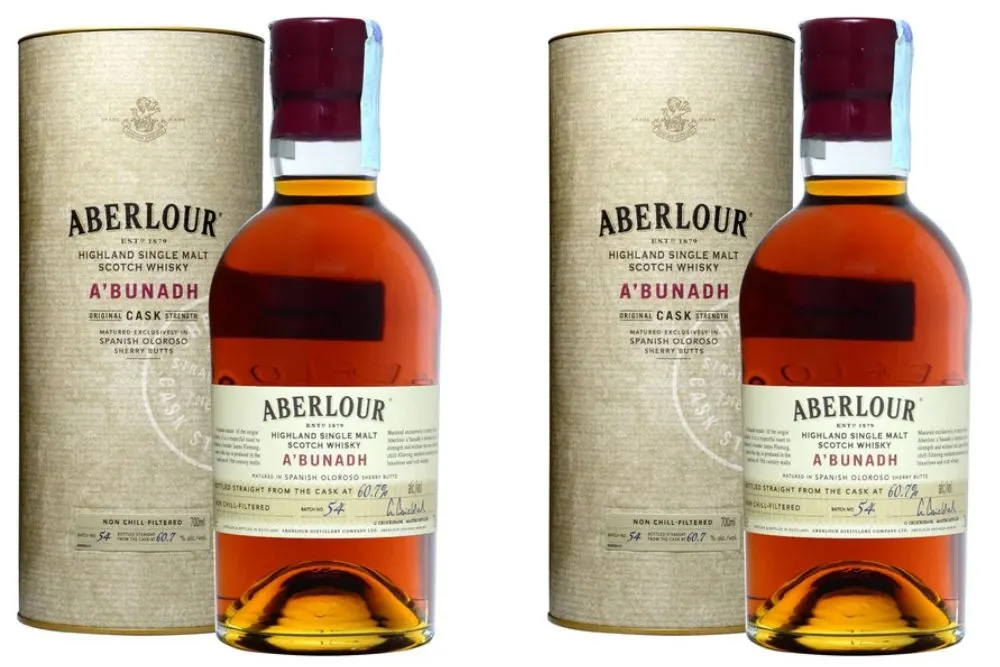 Bottle of Scotch Whisky Aberlour A'Bunadh 70cl, 60,7%Vol; Fonte, Venice, Italy - November 2016. — Photo by gueriero93.gmail.com