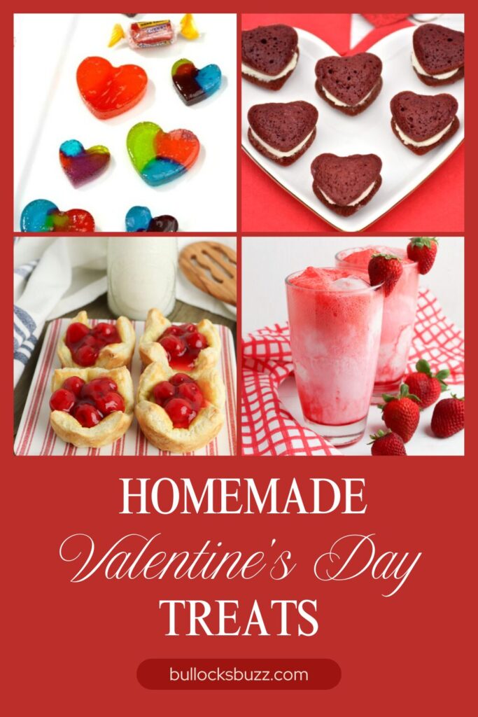 A collage of four homemade Valentine's Treats