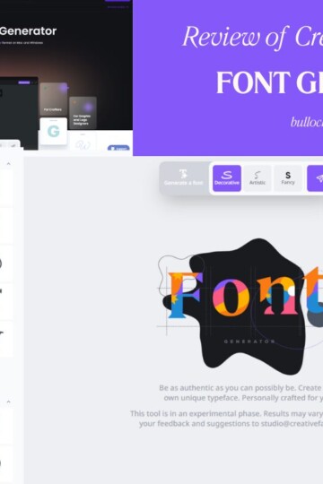 collage of screenshots from the Creative Fabrica Font Generator