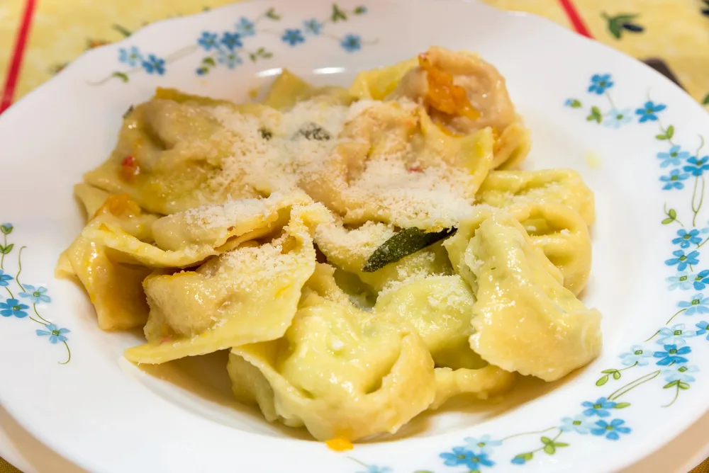 Ravioli filled with pumpkin and sage — Photo