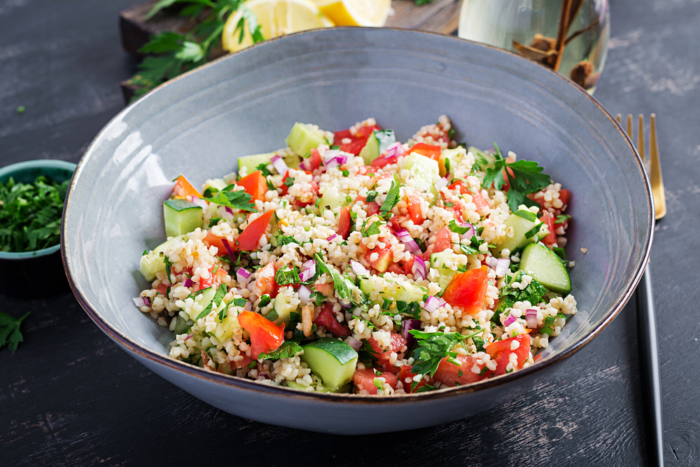Tabbouleh Salad Traditional Middle Eastern Arab Dish Levantine Vegetarian Salad — Stock Photo, Image