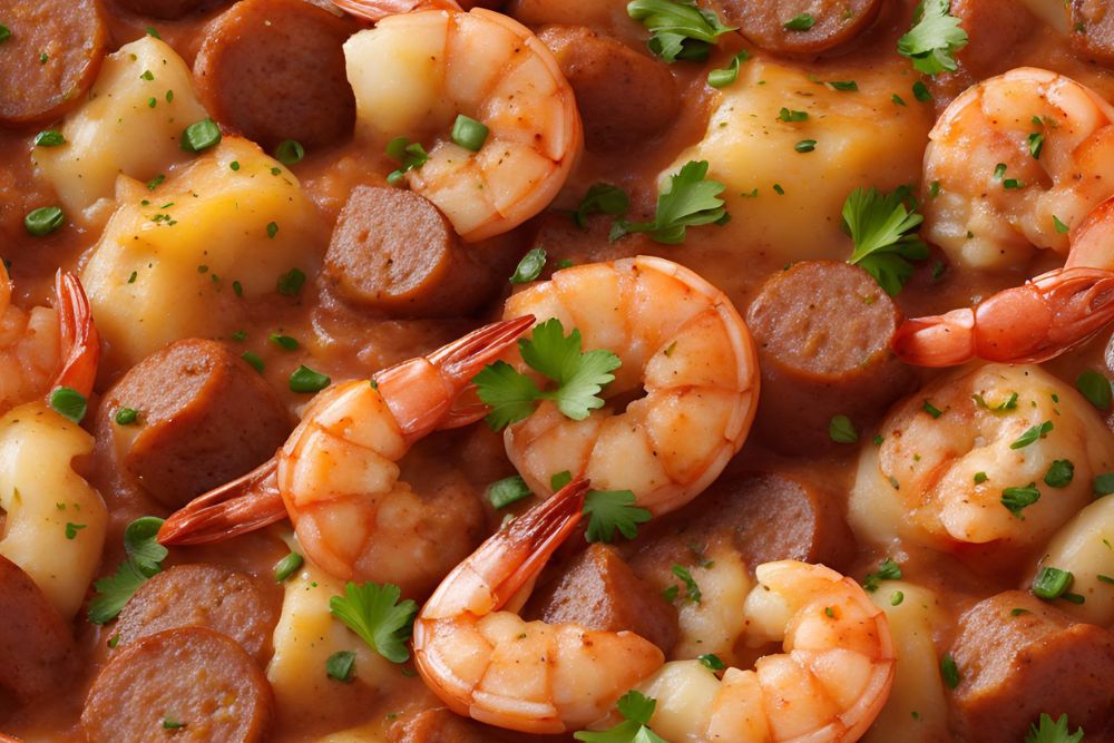 Cajun Shrimp and Sausage Bake