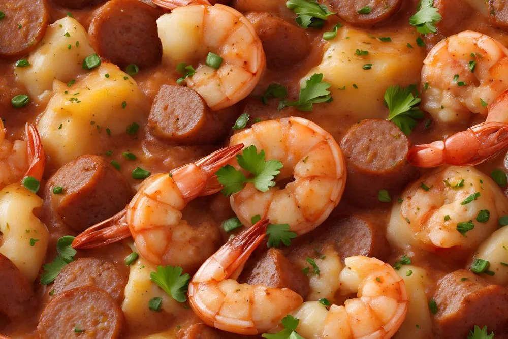Cajun Shrimp and Sausage Bake