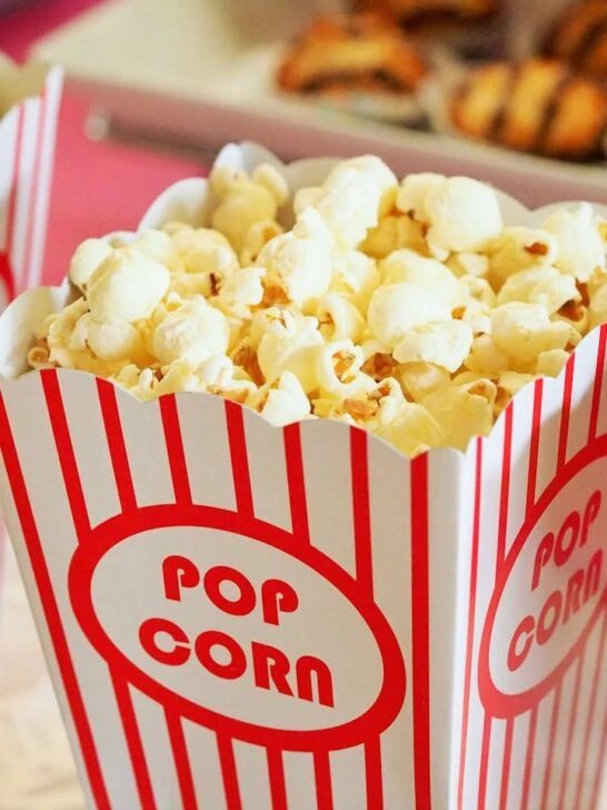 Containers of popcorn perfect for crafting the ultimate movie night for teen birthdays
