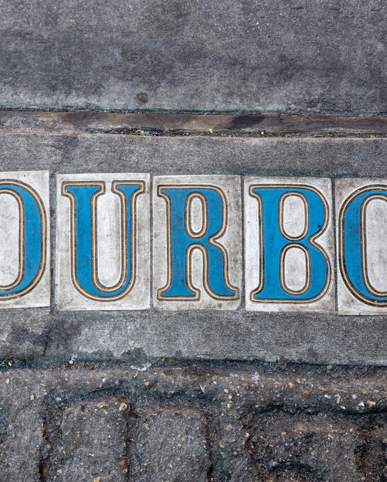 Bourbon Tiles in Sidewalk in New Orleans