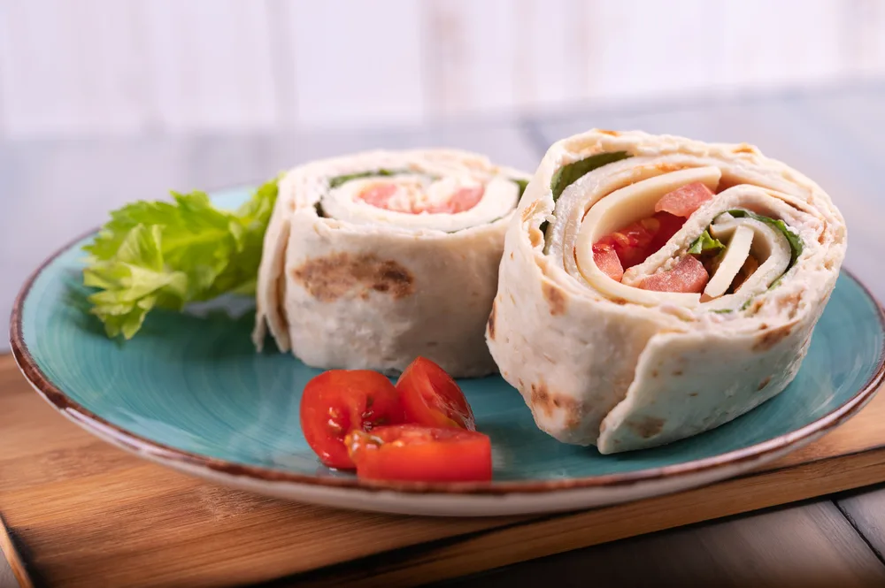 Turkey Roll Ups with cheese and vegetables