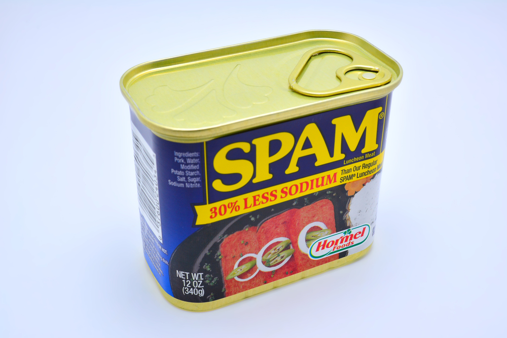 QUEZON CITY, PH - JULY 8 - Spam luncheon meat can on July 8, 2020 in Quezon City, Philippines.