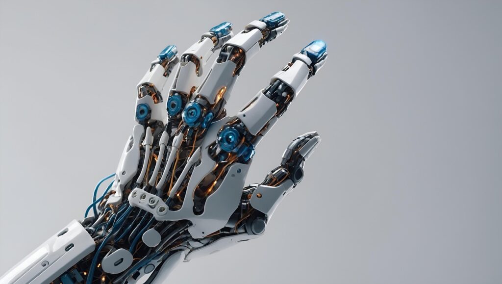 close up of a robot hand