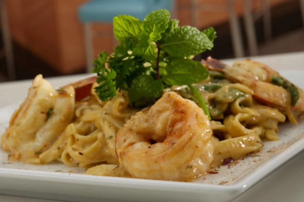 New* Zest Restaurant Menu Items | JERK SHRIMP PASTA, aspara… | Flickr