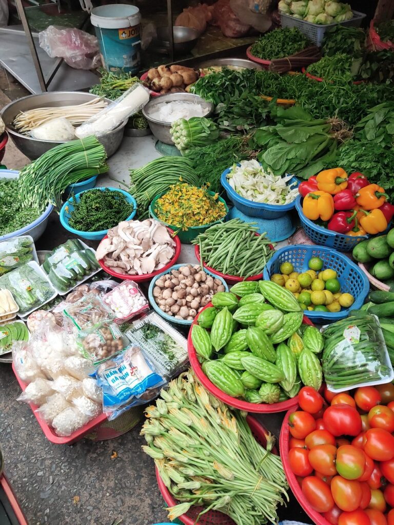 baskets full of fruits and vegetables