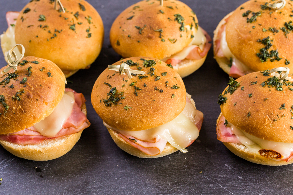 Ham and Cheese Sliders — Stock Photo, Image