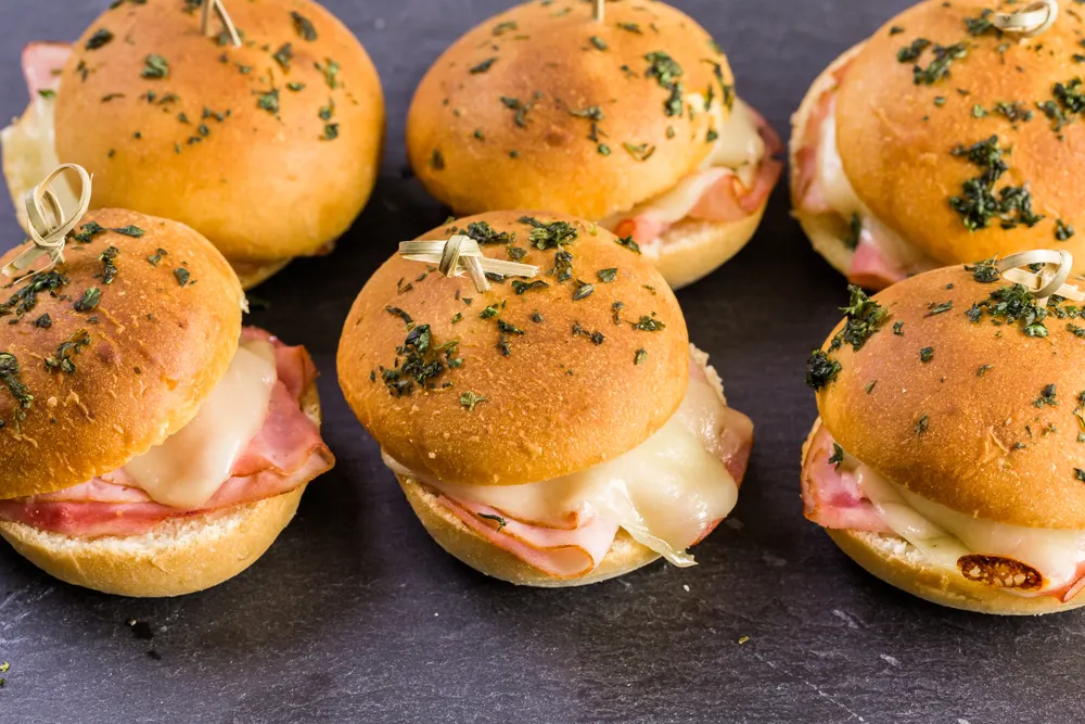 Ham and Cheese Sliders — Stock Photo, Image