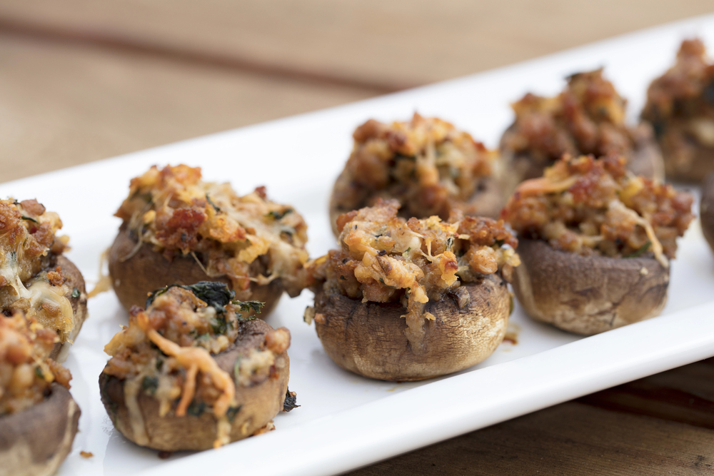 Baked Stuffed Mushrooms with Melted Cheese — Photo
