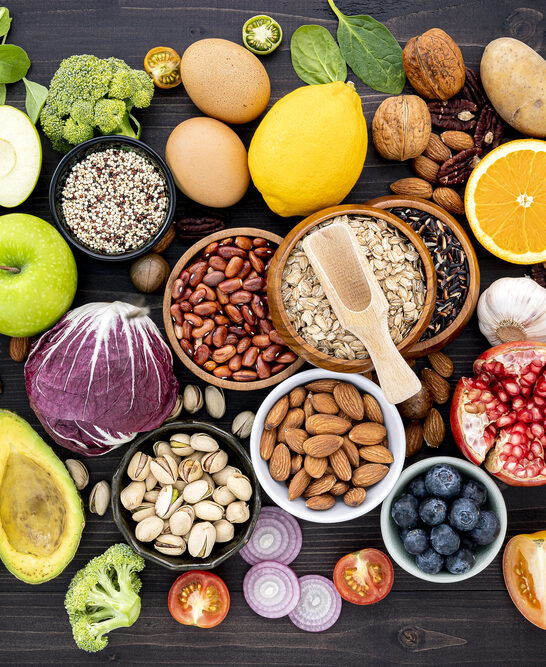 Ingredients for the healthy foods selection. The concept of heal — Stock Photo, Image