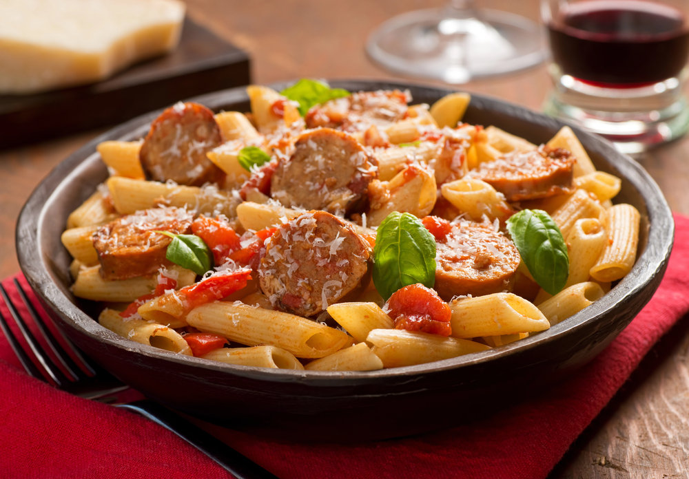Pasta with Sausage — Stock Photo, Image