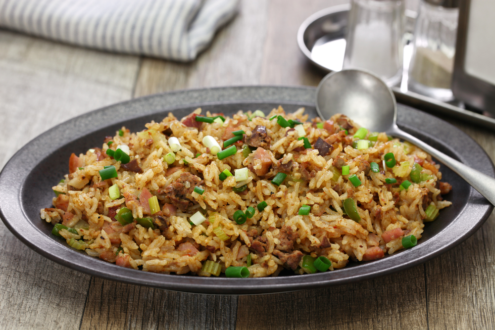 Classic Cajun Dirty Rice Southern Food — Stock Photo, Image