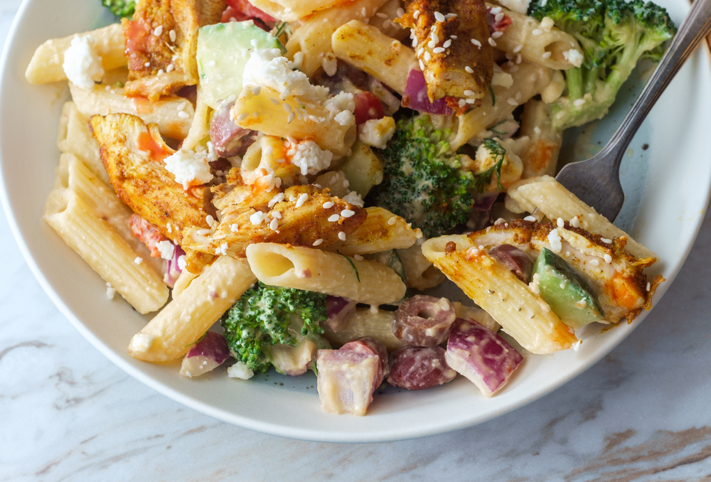 Greek Shawarma Pasta Salad