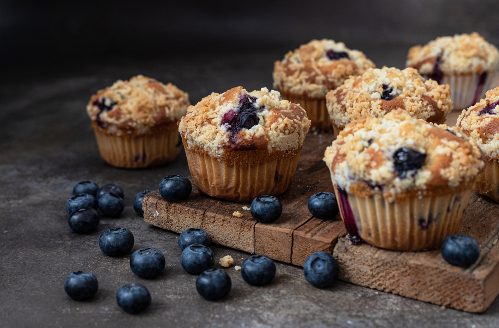 Blueberry Muffins Fresh Berries — Stock Photo, Image