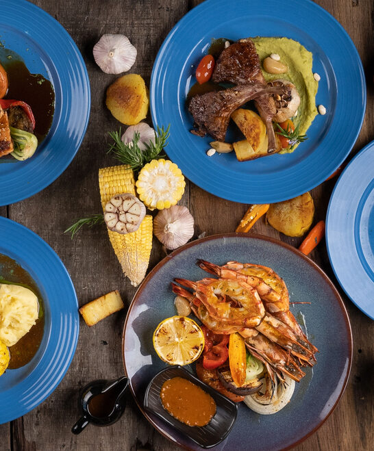 Top View Set Smoked Grilled Bbq Meals — Stock Photo, Image