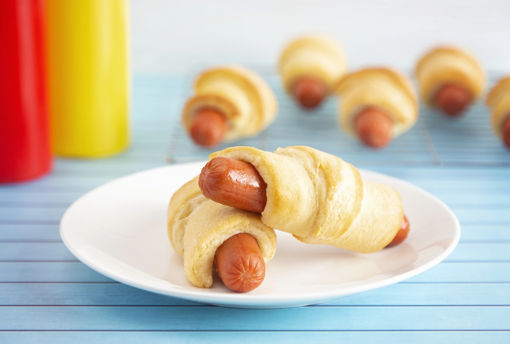 American Pigs Blank Blue Wood Table — Stock Photo, Image