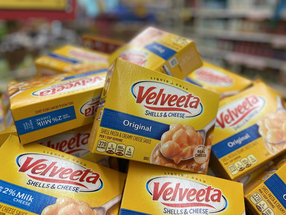 Grovetown Usa Retail Store Velveeta Mac Cheese Bin Display — Stock Photo, Image