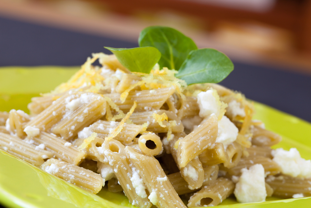 Pasta Ricotta And Lemon Zest — Stock Photo, Image