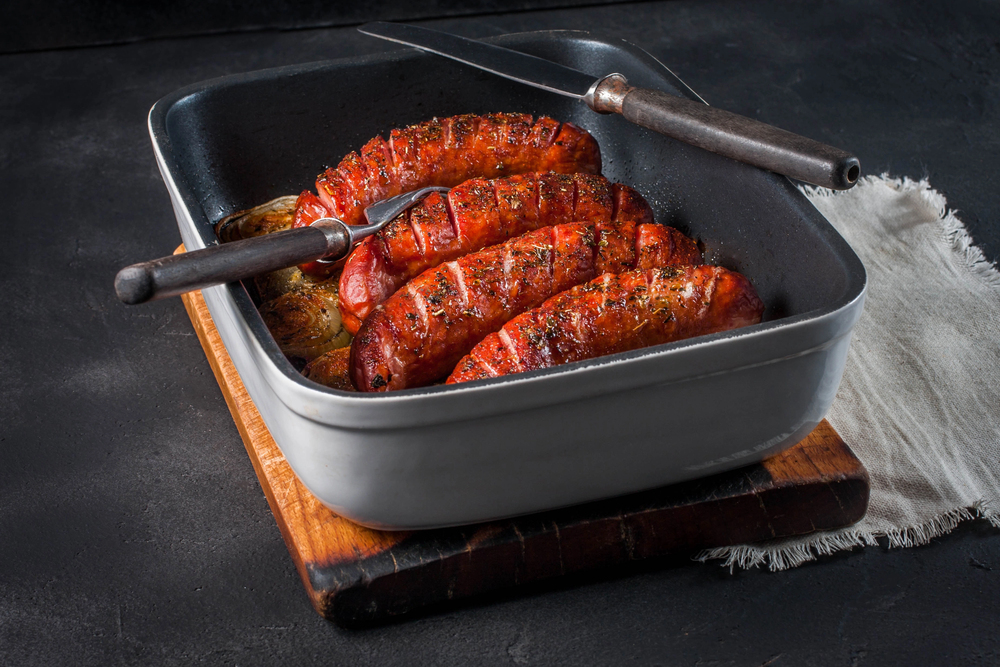 Baked sausages. — Stock Photo, Image