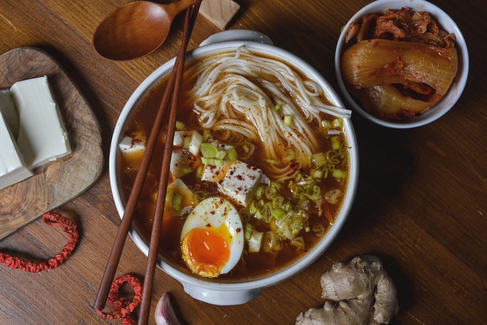 Kimchi Korean Ramen Soup Sundubu Jjigae — Stock Photo, Image