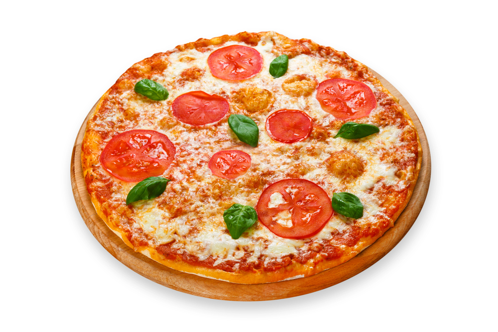 Delicious pizza with mozarella and tomatoes - Margherita — Stock Photo, Image