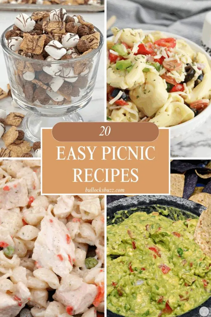 A collage of easy picnic recipes