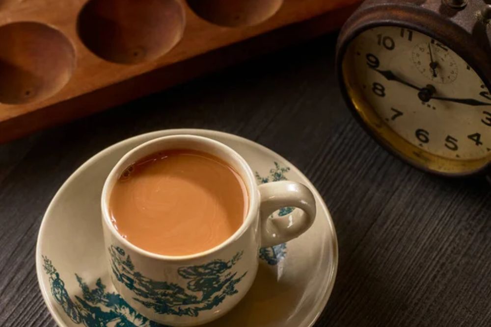 Fresh milk tea or doodh patti and chai served in cup isolated