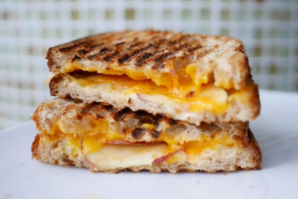 Sweet and Spicy Apple Grilled Cheese | by VanFoodies
