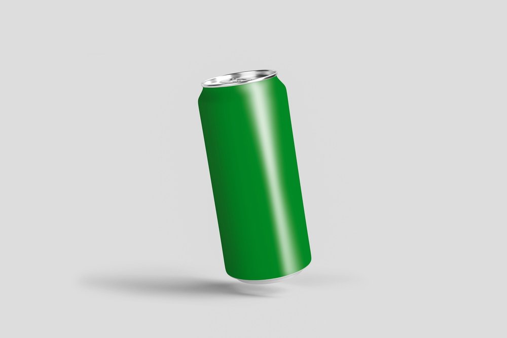 Realistic Can Beer Soda Lemonade Juice Energy Drink Blank Copy — Stock Photo, Image