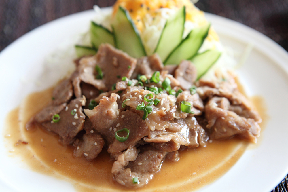 Japanese cuisine, Ginger pork — Stock Photo, Image