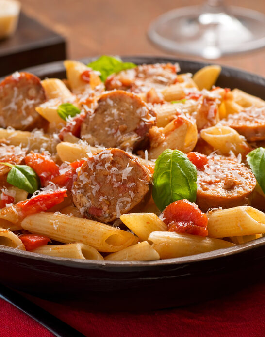 Pasta with Sausage — Stock Photo, Image