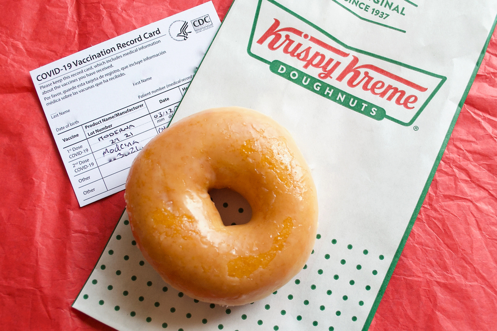 Krispy Kreme Doughnuts Offers Free Original Glazed Doughnut Customers Who — Stock Photo, Image