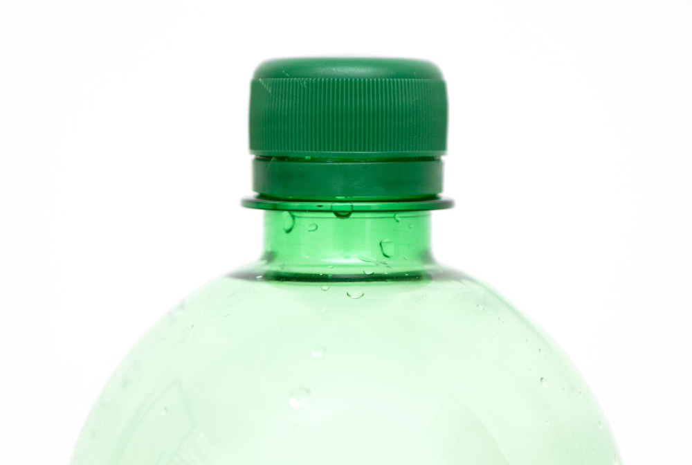 Top of green plastic bottle — Stock Photo, Image