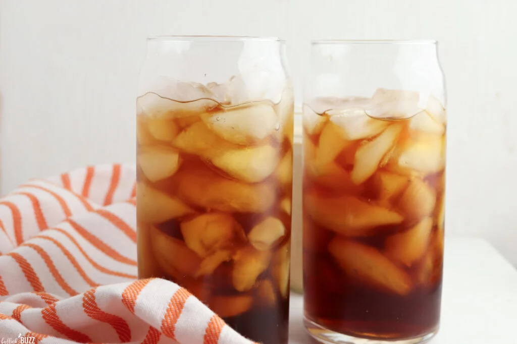 Two glasses filled with ice and cold brew