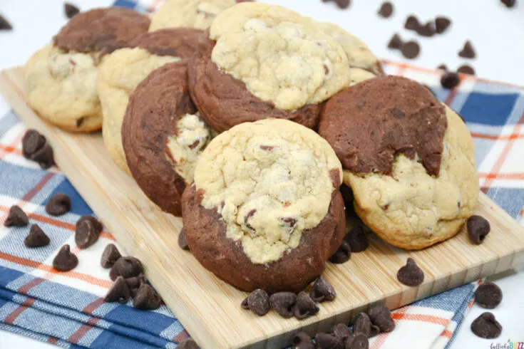 finished brookie cookies on a cutting board