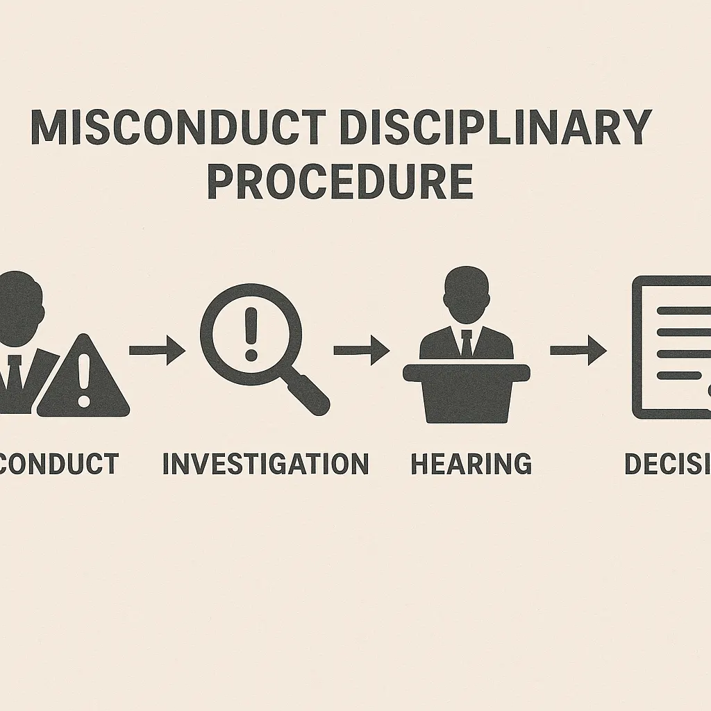 an infographic depicting misconduct disciplinary procedure